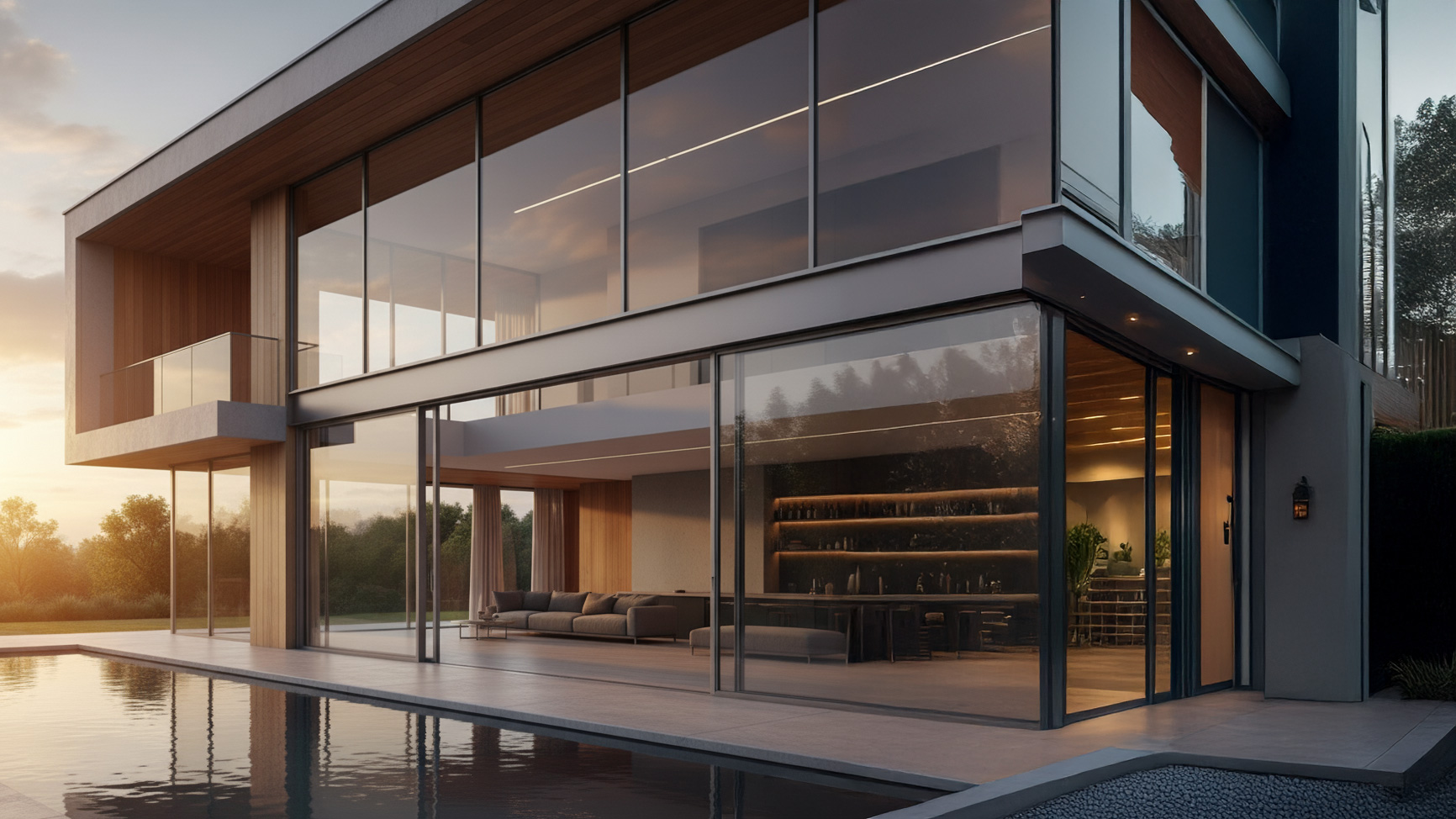 Modern luxury home with premium glass and aluminium windows and doors